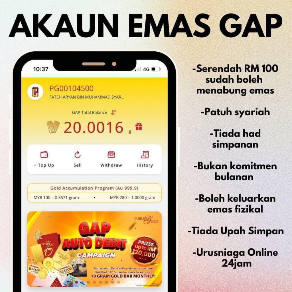 Akaun emas GAP Public Gold.