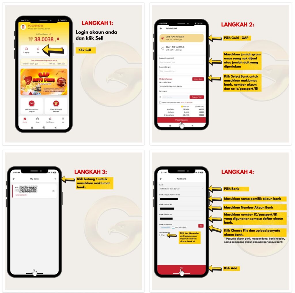 Panduan jual balik emas akaun GAP